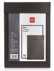 Папка-планшет Deli 64506GREY A4 кожа искуственная серый с магн.крышкой