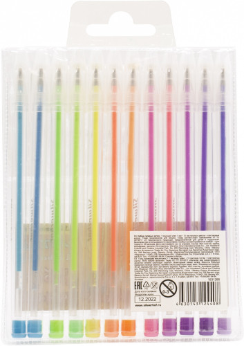 Набор ручек гелев. Silwerhof Монстрики Pastel d=1мм блистер (12шт) 12цв.