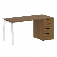 Home Office Стол письменный VR.SP-3-158.4.A Орех/Белый металл 1580*720*750