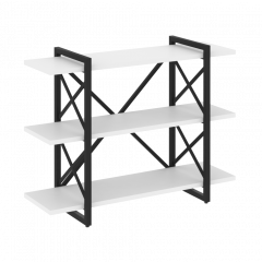 Loft Стеллаж на регулируемых опорах-3 полки VR.L-MST.O-3.8V Белый бриллиант/Чёрный металл 1200*400*910