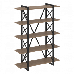 Loft Стеллаж на регулируемых опорах-5 полок VR.L-MST.O-5.8V Дуб аризона/Чёрный металл 1200*400*1650