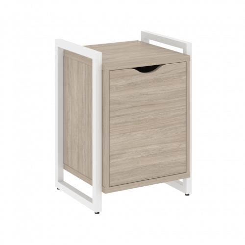 Loft Тумба на регулируемых опорах с распашным фасадом VR.L-T2.O Дуб аттик/Белый металл 500*460*719