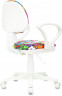 Кресло детское Бюрократ KD-3/WH/ARM мультиколор маскарад крестов. пластик пластик белый