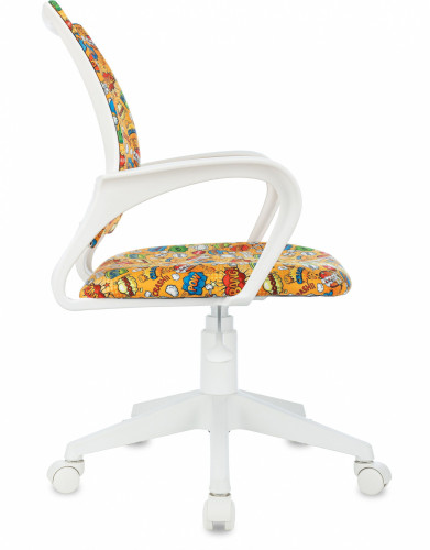 Кресло детское Бюрократ BUROKIDS 1 W оранжевый бэнг крестов. пластик пластик белый