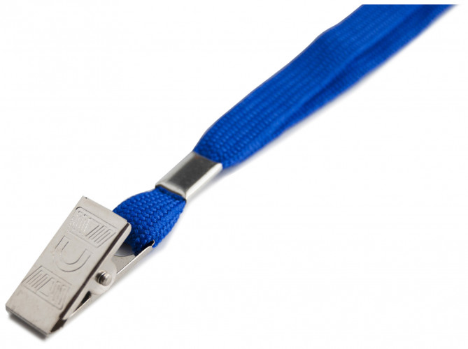 Держатель для бейджа Silwerhof 45см клип текстиль синий (упак.:10шт)