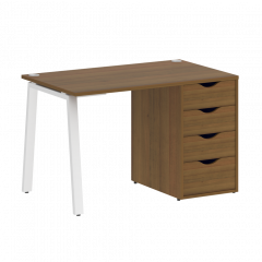 Home Office Стол письменный VR.SP-3-118.4.A Орех/Белый металл 1180*720*750