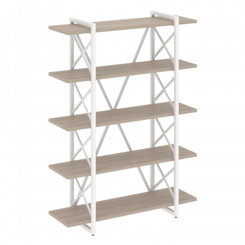 Loft Стеллаж на регулируемых опорах-5 полок VR.L-MST.O-5.8V Дуб аттик/Белый металл 1200*400*1650