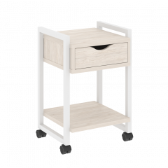 Loft Тумба на колесных опорах с ящиком и полкой VR.L-T1.K Денвер светлый/Белый металл 500*460*767