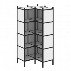 Loft Угловой внутренний стеллаж наборный VR.L-31 Белый бриллиант/Чёрный металл 862*862*1869