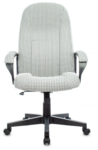 Кресло руководителя Бюрократ T-898 серый Morris-1 гусин.лапка крестов. пластик черный