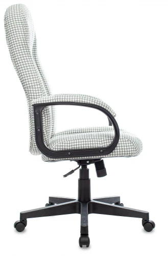 Кресло руководителя Бюрократ T-898 серый Morris-1 гусин.лапка крестов. пластик черный