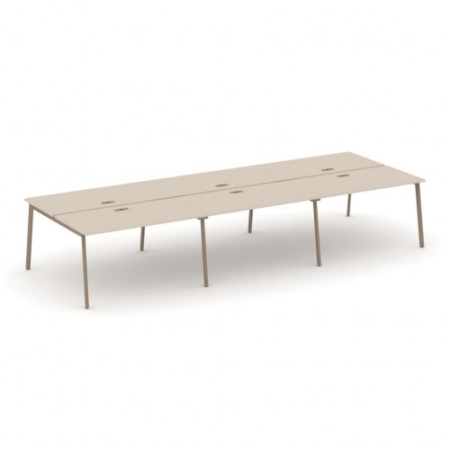 Estetica Рабочая станция на 6 мест ES.D.RS-6.3-LP Капучино/Латте металл 4140*1500*750