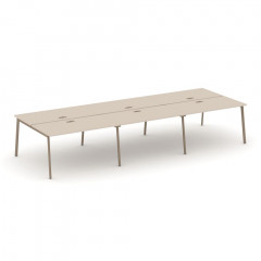 Estetica Рабочая станция на 6 мест ES.D.RS-6.3-LP Капучино/Латте металл 4140*1500*750