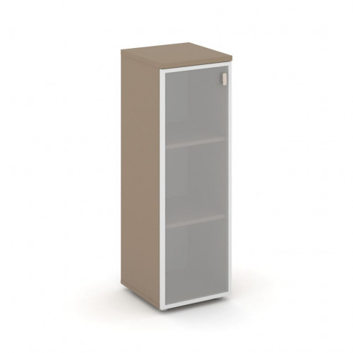 Estetica Шкаф сред. узкий лев. (1 сред. фасад стекло в раме) ES.SU-2.4R (L) Латте/Сатин матовый 400*420*1207