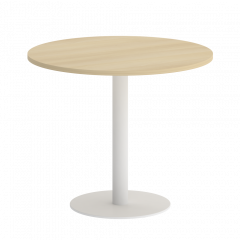 Home Office Стол круглый VR.SP-5-90.1 Акация/Белый металл 900*900*750