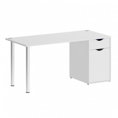 Home Office Стол письменный VR.SP-3-158.1 Белый бриллиант/Хром опоры 1580*720*750