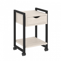 Loft Тумба на колесных опорах с ящиком и полкой VR.L-T1.K Денвер светлый/Чёрный металл 500*460*767