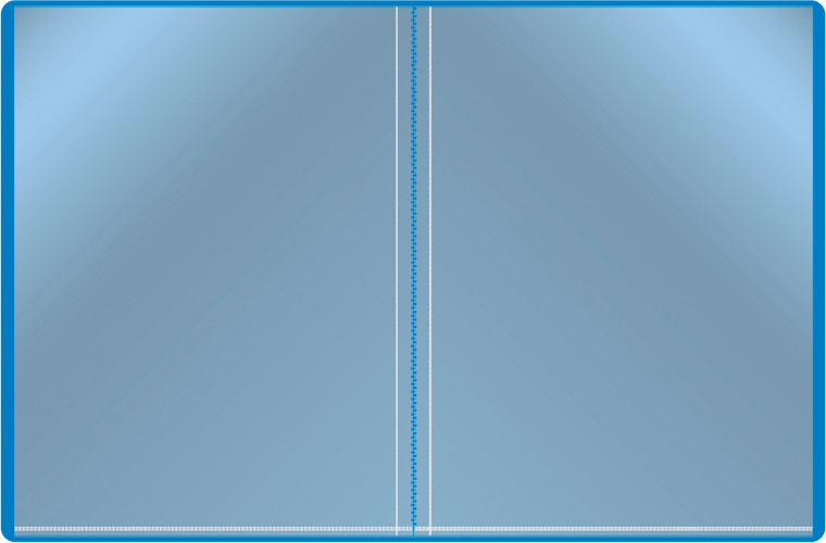 Папка с 10 прозр.вклад. Бюрократ -BPV10BLUE A4 пластик 0.6мм торц.карм с бум. встав синий