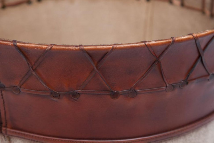 Корзина Secret De Maison BUCKET ( mod. M-1843 ) , металл/кожа буйвола/ткань, 46*46*50, коричневый, ткань: винтаж