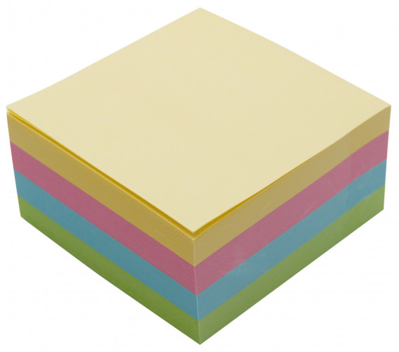 Блок самоклеящийся бумажный Silwerhof 76x76мм 400лист. пастель 4цв.в упак.