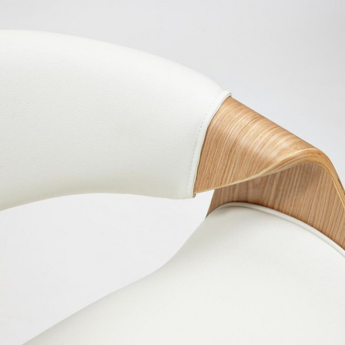 Кресло BEND , натуральный, кож/зам белый