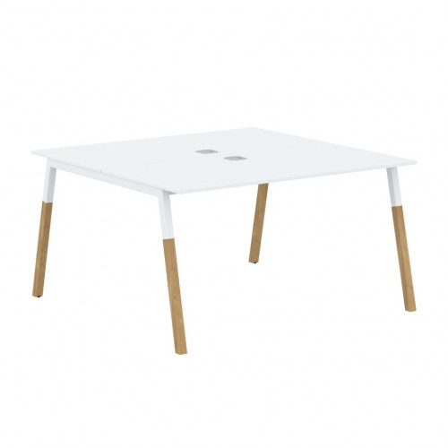 Стол FWST 1313 Белый премиум/Белый-Бук 1380х1370х733 FORTA