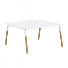 Стол FWST 1313 Белый премиум/Белый-Бук 1380х1370х733 FORTA