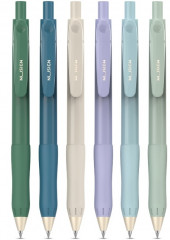 Набор ручек гелев. автоматическая Deli Nusign (NS576-BK-P) ассорти черн. черн. кор.карт. (12шт) линия 0.5мм резин. манжета