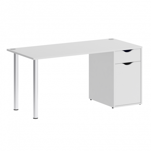 Home Office Стол письменный VR.SP-3-158.1 Белый/Хром опоры 1580*720*750