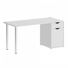 Home Office Стол письменный VR.SP-3-158.1 Белый/Хром опоры 1580*720*750