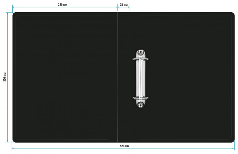 Папка на 2-х кольцах Buro -ECB0420/2RBLACK A4 пластик 0.5мм черный