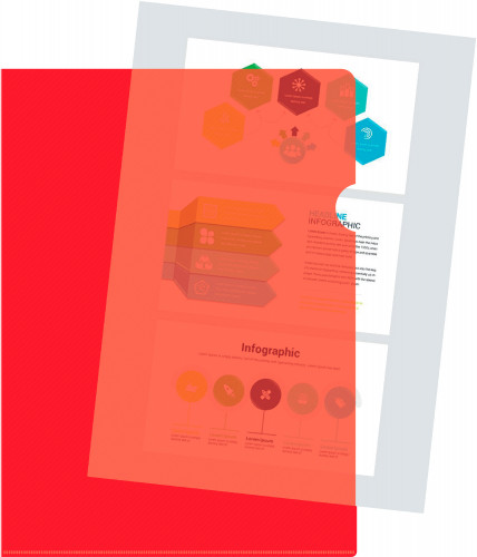 Папка-уголок Бюрократ DeLuxe DLCRED A4 пластик 0.18мм красный