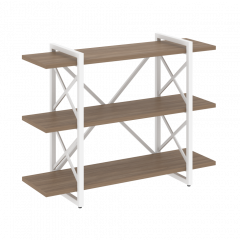 Loft Стеллаж на регулируемых опорах-3 полки VR.L-MST.O-3.8V Дуб аризона/Белый металл 1200*400*910