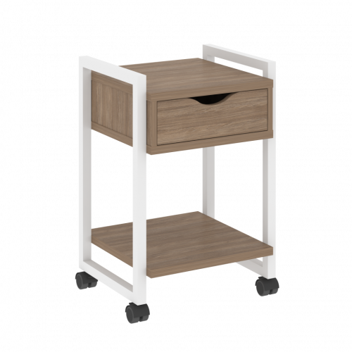 Loft Тумба на колесных опорах с ящиком и полкой VR.L-T1.K Дуб аризона/Белый металл 500*460*767