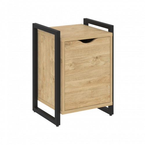 Loft Тумба на регулируемых опорах с распашным фасадом VR.L-T2.O Тиквуд светлый/Чёрный металл 500*460*719