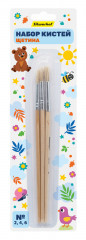 Набор кистей Silwerhof Веселые друзья (наб.3шт) щет.круг.№2,4,6 дерев.ручка
