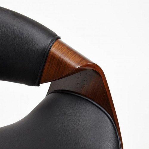 Кресло BEND , орех, кож/зам черный