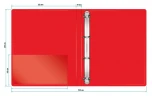 Папка на 4-х кольцах Бюрократ -0818/4RRED A4 пластик 0.7мм кор.18мм внутр. с вставкой красный