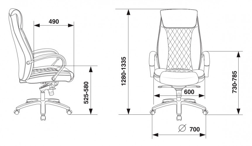 Кресло руководителя Бюрократ T-9924SL светло-коричневый Leather Eichel кожа крестов. металл хром