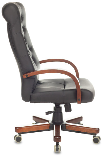 Кресло руководителя Бюрократ T-9928WALNUT/ECO черный эко.кожа крестов. металл/дерево