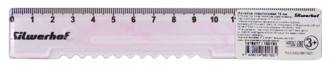 Линейка Silwerhof 160193 Народная коллекция пластик дл.15см ассорти/прозрачный