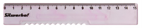 Линейка Silwerhof 160193 Народная коллекция пластик дл.15см ассорти/прозрачный