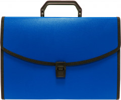 Портфель Бюрократ -BPP13LBLUE 13 отдел. A4 с окантовкой пластик 0.7мм синий