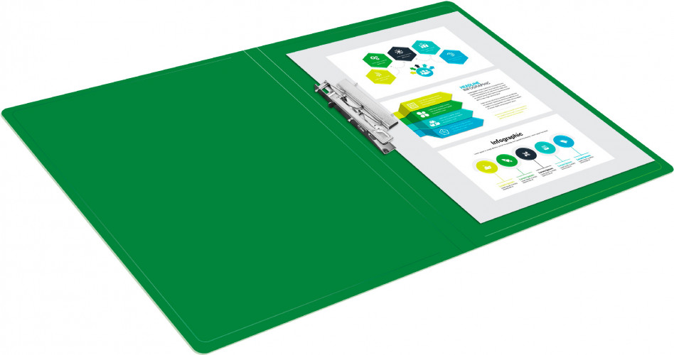 Папка метал.зажим Buro -ECB04CGREEN A4 пластик 0.5мм зеленый
