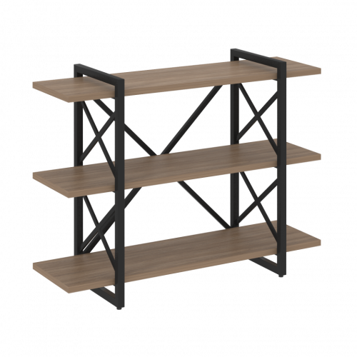 Loft Стеллаж на регулируемых опорах-3 полки VR.L-MST.O-3.8V Дуб аризона/Чёрный металл 1200*400*910