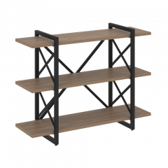 Loft Стеллаж на регулируемых опорах-3 полки VR.L-MST.O-3.8V Дуб аризона/Чёрный металл 1200*400*910