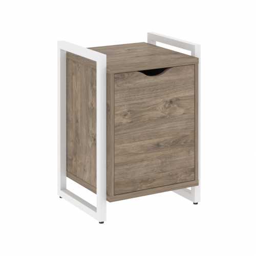 Loft Тумба на регулируемых опорах с распашным фасадом VR.L-T2.O Тиквуд тёмный/Белый металл 500*460*719