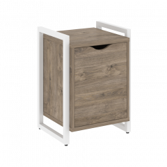 Loft Тумба на регулируемых опорах с распашным фасадом VR.L-T2.O Тиквуд тёмный/Белый металл 500*460*719