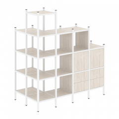 Loft Угловой внешний стеллаж наборный VR.L-58 Денвер светлый/Белый металл 862*1694*1869