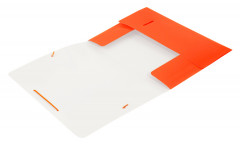 Папка на резинке Бюрократ Double Neon DNE510OR A4 пластик кор.30мм 0.5мм оранжевый